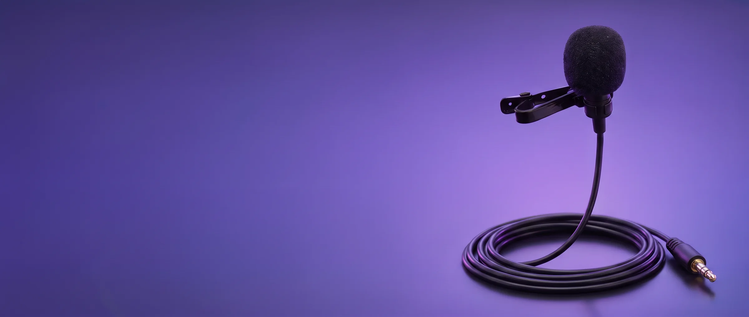 TRUETAM L1 lavalier microphone on a coiled cable